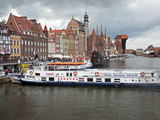View Along River Motlawa Showing Harbour and Old Hanseatic Architecture  Gdansk  Pomerania  Poland
