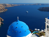 View from Imerovigli Overlooking Ocean  Santorini  Cyclades  Greek Islands  Greece  Europe