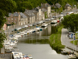 Boats and Houses Along the Banks of the River Rance  Dinan  Cotes D'Armor  Brittany  France  Europe