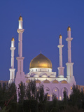 Nur Astana Mosque at Twilight  Astana  Kazakhstan  Central Asia  Asia