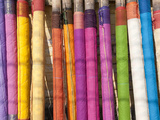 Sari Lengths of Brightly Coloured Cotton  Hand Woven on Village Looms  Kalna  West Bengal  India