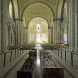 Nave of Abbey Church with Effigies of Plantagenet Monarchs  Fontevraud Abbey  Loire Valley  France