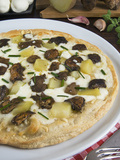 Ceps or Porcini Mushroom Pizza (Boletus Edulis)  Italy  Europe