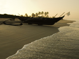 Sunrise over Traditional Fishing Boat and Beach  Benaulim  Goa  India  Asia