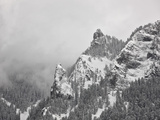 Snow-Covered Mountains Covered with Fog  Ouray County  Colorado  USA  North America