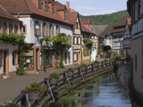 Traditional Houses by Mill Stream  Annweiler Am Trifels  Pfalz Wine Area  Rhineland  Germany