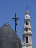 Statue of Pope John Paul II and Basilica  Fatima  Portugal  Europe