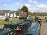 Narrow Boats  Pontcysyllte Canal  UNESCO World Heritage Site  Dee Valley  Denbighshire  Wales   UK