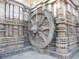 Carved Chariot Wheel on Wall of Konarak Sun Temple  UNESCO World Heritage Site  Konarak  India