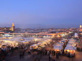 Food Stalls  DJemaa el Fna  Marrakech  Morocco  North Africa  Africa