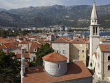 The Old Walled Town of Budva with the Citadela in the Foreground  Budva  Montenegro  Europe