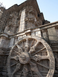 Carved Chariot Wheel on Wall of Konarak Sun Temple  UNESCO World Heritage Site  Konarak  India