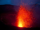 Volcano Eruptions at the Volcano Yasur  Island of Tanna  Vanuatu  South Pacific  Pacific