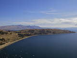 View of Copacabana and Lake Titicaca from Cerro Calvario  Copacabana  La Paz Department  Bolivia