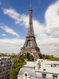 Eiffel Tower  Viewed over Rooftops  Paris  France  Europe