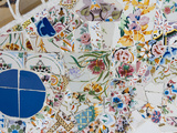 Mosaics  Guell Park (Parc Guell)  UNESCO World Heritage Site  Barcelona  Spain