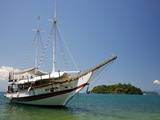 Schooner Cruising Between Different Beaches and Islands around Parati  Rio de Janeiro State  Brazil