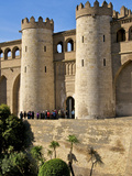 Fortified Walls and Towers of Aljaferia Palace from 11th Century  Saragossa (Zaragoza)  Spain