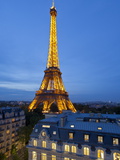 Eiffel Tower  Viewed over Rooftops  Paris  France  Europe