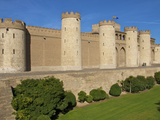 Fortified Walls and Towers of Aljaferia Palace from 11th Century  Saragossa (Zaragoza)  Spain