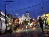 Street Scene at Night  Olinda  Pernambuco  Brazil  South America