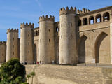 Fortified Walls and Towers of Aljaferia Palace from 11th Century  Saragossa (Zaragoza)  Spain