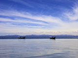 Two Boats on the Lake  Kollabaya  Challapampa  Isla del Sol  Lake Titicaca  Bolivia  South America