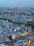 City and Eiffel Tower  Viewed over Rooftops  Paris  France  Europe