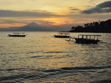 Sunset at Senggigi Beach  with Bali's Gunung Agung in the Background  Senggigi  Lombok  Indonesia