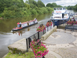 Boats on the River Severn  Upton Upon Severn  Worcestershire  England  United Kingdom  Europe