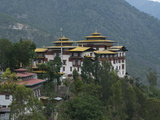 View of the Dzong in Trashigang with Hills in the Background  Eastern Bhutan  Bhutan  Asia