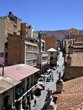 A High View of a Street in La Paz  Bolivia  South America
