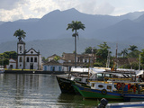 View over Santa Rita Church and the Harbour  Parati  Rio de Janeiro State  Brazil  South America