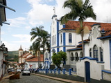 Street Near Praca Minas Gerais with Colonial Buildings and Colegio Providencia  Mariana  Brazil