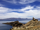 Rocks and Lake  Bahia Kona  Isla del Sol  Lake Titicaca  Bolivia  South America
