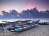Oruwa (Outrigger Canoe) on Beach at Sunset  Negombo  North Western Province  Sri Lanka  Asia
