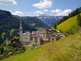 View of Village and Church  La Plie Pieve  Belluno Province  Dolomites  Italy  Europe