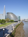 South Bank with City Hall  Shard London Bridge and More London Buildings  London  England  UK