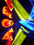 Neon Vegas Sign at Night  Downtown  Freemont East Area  Las Vegas  Nevada  USA  North America