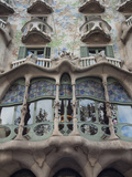 Facade of Casa Batllo by Gaudi  UNESCO World Heritage Site  Passeig de Gracia  Barcelona  Spain