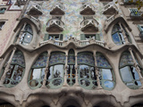Facade of Casa Batllo by Gaudi  UNESCO World Heritage Site  Passeig de Gracia  Barcelona  Spain