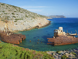 Wreck of the Boat from the Big Blue Movie  Amorgos  Cyclades  Aegean  Greek Islands  Greece  Europe