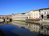 Uffizi Gallery Reflected in Arno River  Florence  UNESCO World Heritage Site  Tuscany  Italy