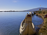 Floating Islands of Uros People  Traditional Reed Boats and Reed Houses  Lake Titicaca  Peru