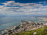 Bay of Gibraltar and Gibraltar Town from the Top of the Rock  Gibraltar  Europe
