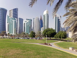 Modern Skyline of the West Bay Central Financial District  Doha  Qatar  Middle East