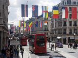Flags  Regent Street  West End  London  England  United Kingdom  Europe