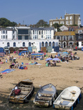 Beach with Bleak House in the Background  Viking Bay  Broadstairs  Kent  England  UK  Europe