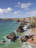 Looking Down to the Bedruthan Steps on the North Cornwall Coastline  Cornwall  England  UK  Europe