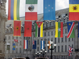 Flags  Regent Street  West End  London  England  United Kingdom  Europe